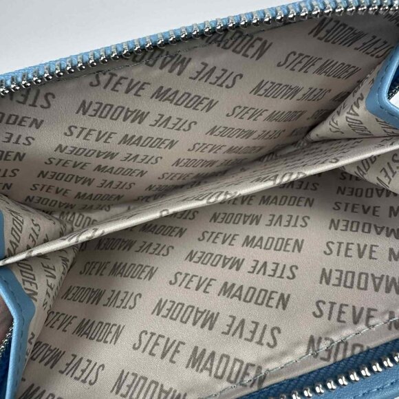 Steve Madden BJESS Caviar Wallet – Blue | NWT | Compact Zip-Around - Picture 2 of 8